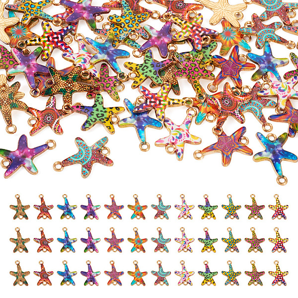 PandaHall 48Pcs 12 Colors Printed Alloy Connector Charms, Starfish Links, Light Gold, Mixed Color, 23x16x1.5mm, Hole: 1.8mm, 4pcs/color..., Multicolor
PandaHall 48Pcs 12 Colors Printed Alloy Connector Charms, Starfish Links, Light Gold, Mixed Color, 23x16x1.5mm, Hole: 1.8mm, 4pcs/color..., Multicolor