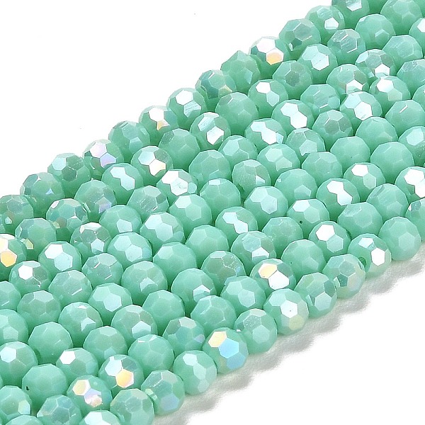 PandaHall Opaque Glass Beads Stands, AB Color, Faceted(32 Facets), Round, Aquamarine, 4.5x4mm, Hole: 1mm, about 87~93pcs/strand, 32~33cm..., Green
PandaHall Opaque Glass Beads Stands, AB Color, Faceted(32 Facets), Round, Aquamarine, 4.5x4mm, Hole: 1mm, about 87~93pcs/strand, 32~33cm..., Green