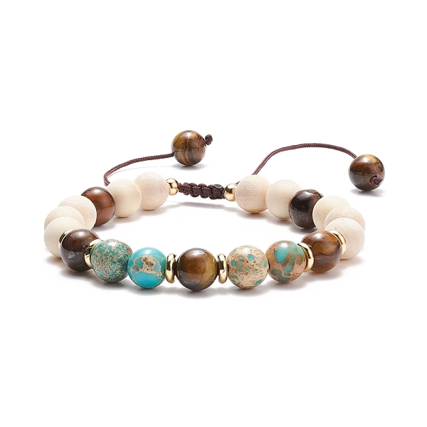 PandaHall Natural Wood & Imperial Jasper(Dyed) & Tiger Eye Braided Beaded Bracelet, Gemstone Yoga Jewelry for Women, Colorful, Inner...
PandaHall Natural Wood & Imperial Jasper(Dyed) & Tiger Eye Braided Beaded Bracelet, Gemstone Yoga Jewelry for Women, Colorful, Inner...