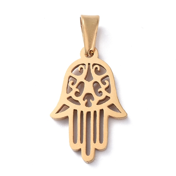 PandaHall 304 Stainless Steel Pendants, Hamsa Hand/Hand of Fatima /Hand of Miriam, Golden, 19x12.5x1.5mm, Hole: 6x3mm 304 Stainless Steel...
PandaHall 304 Stainless Steel Pendants, Hamsa Hand/Hand of Fatima /Hand of Miriam, Golden, 19x12.5x1.5mm, Hole: 6x3mm 304 Stainless Steel...