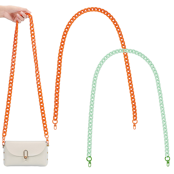 PandaHall WADORN 2Pcs 2 Colors Acrylic Curban Chain Bag Straps, with Alloy Swivel Clasp & Spring Gate Rings, for Bag Handle Replacement..., Multicolor
PandaHall WADORN 2Pcs 2 Colors Acrylic Curban Chain Bag Straps, with Alloy Swivel Clasp & Spring Gate Rings, for Bag Handle Replacement..., Multicolor