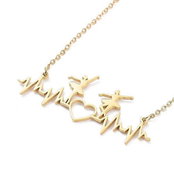 PandaHall 304 Stainless Steel Pendant Necklaces for Women, Heart with Dancer, Golden, 17.72 inch(45cm) 304 Stainless Steel Human
PandaHall 304 Stainless Steel Pendant Necklaces for Women, Heart with Dancer, Golden, 17.72 inch(45cm) 304 Stainless Steel Human