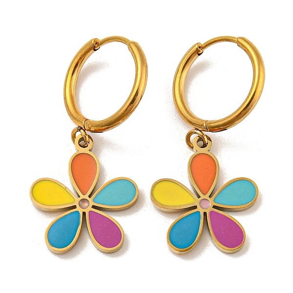 PandaHall Golden 304 Stainless Steel Hoop Earrings, 316 Surgical Stainless Steel Enamel Drop Earrings, Flower, 29.5x13.5mm 304 Stainless...
PandaHall Golden 304 Stainless Steel Hoop Earrings, 316 Surgical Stainless Steel Enamel Drop Earrings, Flower, 29.5x13.5mm 304 Stainless...