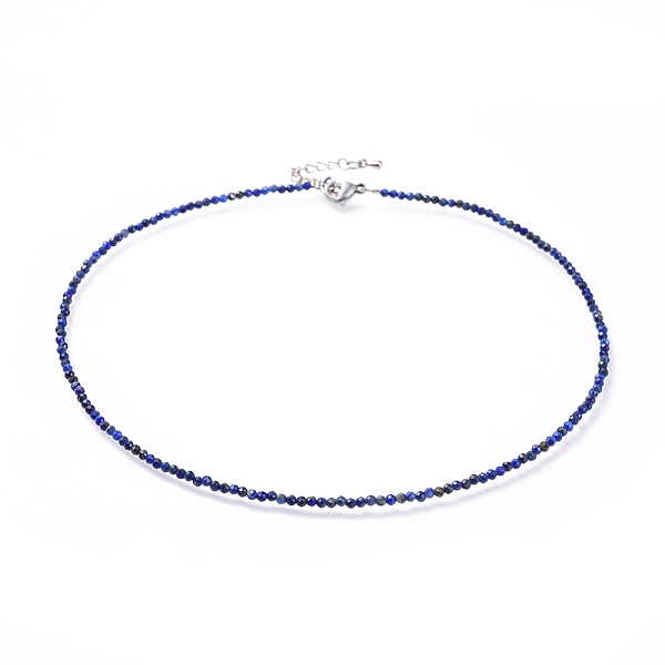 PandaHall Natural Lapis Lazuli Beaded Necklaces, with 304 Stainless Steel Lobster Claw Clasps and Brass Extender Chains, Faceted, 15.8 inch...
PandaHall Natural Lapis Lazuli Beaded Necklaces, with 304 Stainless Steel Lobster Claw Clasps and Brass Extender Chains, Faceted, 15.8 inch...