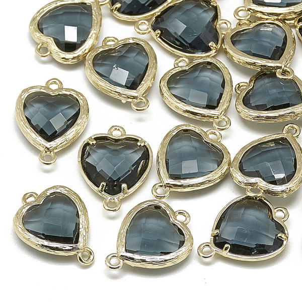 PandaHall Glass Links connectors, with Golden Tone Brass Findings, Faceted, Heart, Dark Slate Gray, 15x10x3mm, Hole: 1mm Glass Heart Gray
PandaHall Glass Links connectors, with Golden Tone Brass Findings, Faceted, Heart, Dark Slate Gray, 15x10x3mm, Hole: 1mm Glass Heart Gray