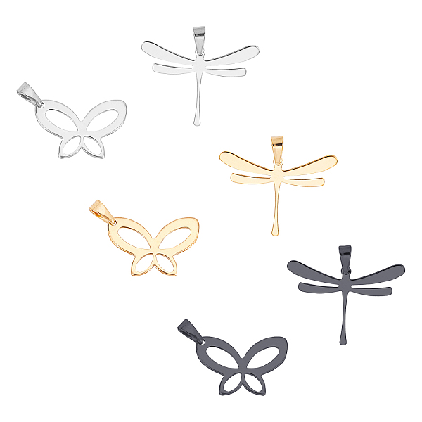 PandaHall Unicraftale 304 Stainless Steel Pendants, Butterfly/Dragonfly, Mixed Color, 12pcs/box Stainless Steel Mixed Shapes
PandaHall Unicraftale 304 Stainless Steel Pendants, Butterfly/Dragonfly, Mixed Color, 12pcs/box Stainless Steel Mixed Shapes