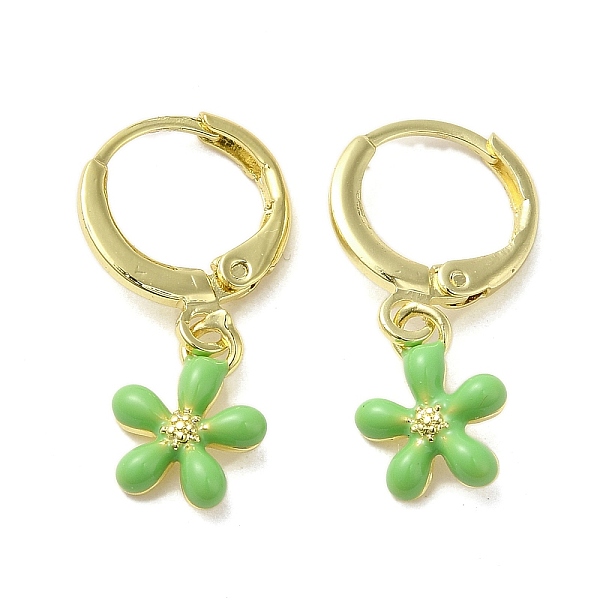 PandaHall Flower Real 18K Gold Plated Brass Dangle Leverback Earrings, with Enamel, Lawn Green, 24x9mm Brass Flower
PandaHall Flower Real 18K Gold Plated Brass Dangle Leverback Earrings, with Enamel, Lawn Green, 24x9mm Brass Flower
