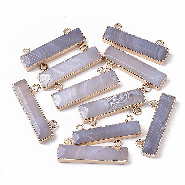 PandaHall Natural Grey Agate Charms, with Edge Golden Plated Iron Loops, Rectangle, 11x30.5x5mm, Hole: 1.8mm Grey Agate Rectangle
PandaHall Natural Grey Agate Charms, with Edge Golden Plated Iron Loops, Rectangle, 11x30.5x5mm, Hole: 1.8mm Grey Agate Rectangle