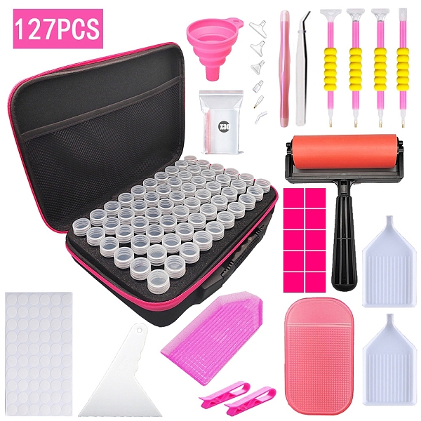 PandaHall Diamond Painting Tools Kits, Including Tary, Plastic Box, Pen, Replacement Pen Heads, Tweezers, Glue Clay, Scraper, Sticker, OPP...
PandaHall Diamond Painting Tools Kits, Including Tary, Plastic Box, Pen, Replacement Pen Heads, Tweezers, Glue Clay, Scraper, Sticker, OPP...