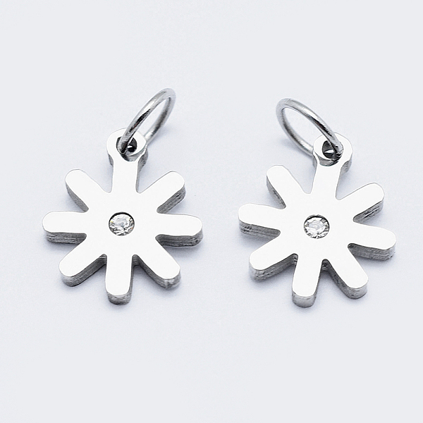 PandaHall 316 Surgical Stainless Steel Micro Pave Cubic Zirconia Charms, Long-Lasting Plated, Flower, Stainless Steel Color, 11x9.5x1.5mm..., Clear
PandaHall 316 Surgical Stainless Steel Micro Pave Cubic Zirconia Charms, Long-Lasting Plated, Flower, Stainless Steel Color, 11x9.5x1.5mm..., Clear