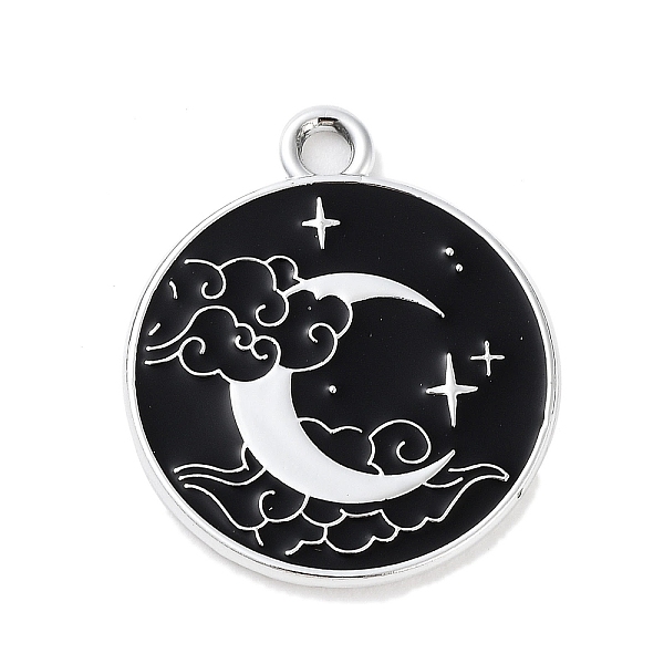 PandaHall Alloy Enamel Pendants, Flat Round Charm, Platinum, Black, Moon, 22x19x1.3mm, Hole: 2mm Alloy+Enamel Moon
PandaHall Alloy Enamel Pendants, Flat Round Charm, Platinum, Black, Moon, 22x19x1.3mm, Hole: 2mm Alloy+Enamel Moon