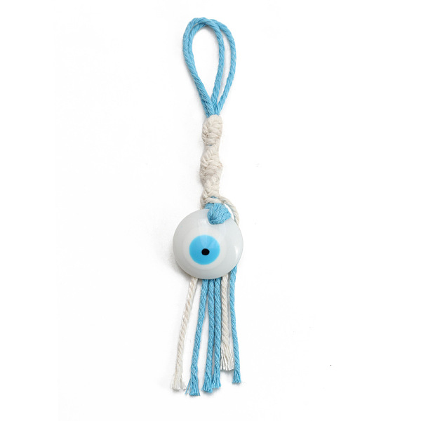 PandaHall Flat Round with Evil Eye Resin Pendant Decorations, Cotton Cord Braided Tassel Hanging Ornament, White, 180mm Resin Evil Eye White
PandaHall Flat Round with Evil Eye Resin Pendant Decorations, Cotton Cord Braided Tassel Hanging Ornament, White, 180mm Resin Evil Eye White