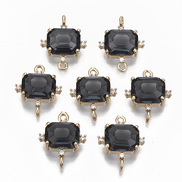 PandaHall Glass Links connectors, with Brass Micro Pave Cubic Zirconia, Faceted, Cuboid, Light Gold, Black, 17.5x14x5.5mm, Hole: 1.2mm...
PandaHall Glass Links connectors, with Brass Micro Pave Cubic Zirconia, Faceted, Cuboid, Light Gold, Black, 17.5x14x5.5mm, Hole: 1.2mm...
