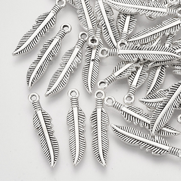 PandaHall Tibetan Style Alloy Pendants, Feather, Cadmium Free & Lead Free, Antique Silver, 24.5x5.5x2mm, Hole: 1.2mm, about 1600pcs/1000g...
PandaHall Tibetan Style Alloy Pendants, Feather, Cadmium Free & Lead Free, Antique Silver, 24.5x5.5x2mm, Hole: 1.2mm, about 1600pcs/1000g...