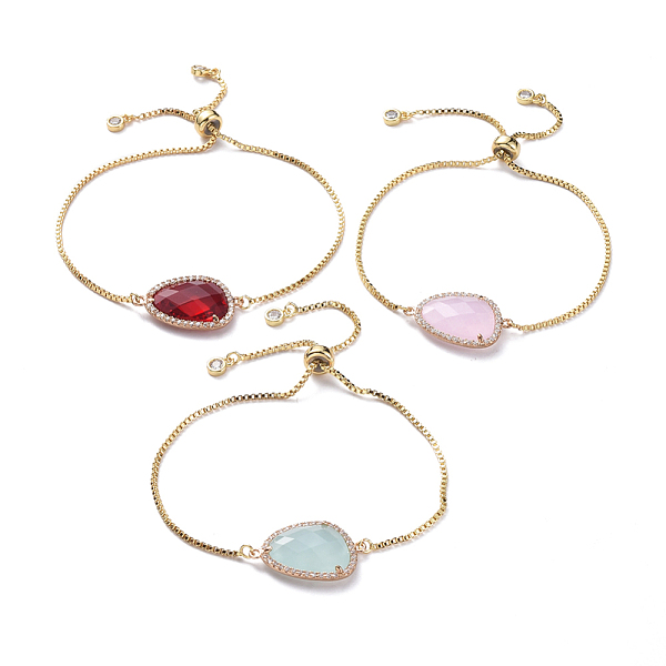 PandaHall Adjustable Brass Micro Pave Cubic Zirconia Bracelets, Slider Bracelets, with Box Chains, Faceted Glass and Cardboard Packing Box..., Multicolor
PandaHall Adjustable Brass Micro Pave Cubic Zirconia Bracelets, Slider Bracelets, with Box Chains, Faceted Glass and Cardboard Packing Box..., Multicolor