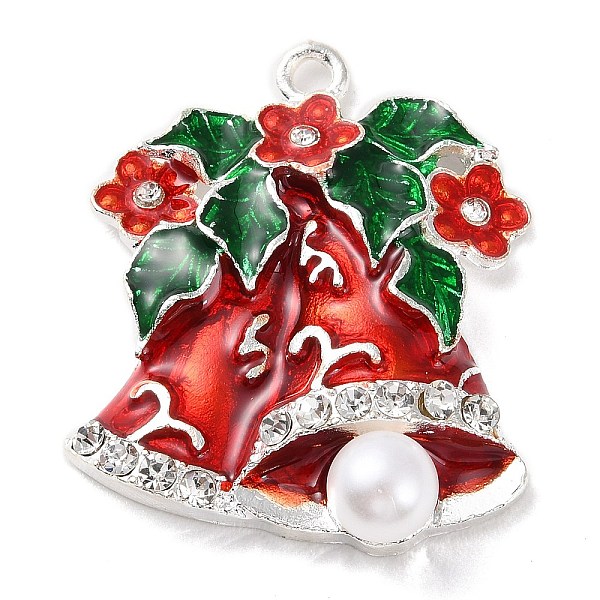 PandaHall Christmas Zinc Alloy Rhinestone Pendnats, with Enamel and Plastic Pearl, Christmas Bell, 33x29x7.2mm, Hole: 2mm Alloy...
PandaHall Christmas Zinc Alloy Rhinestone Pendnats, with Enamel and Plastic Pearl, Christmas Bell, 33x29x7.2mm, Hole: 2mm Alloy...