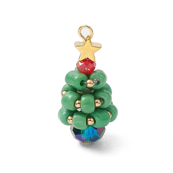 PandaHall Copper Wired Glass Pendants, with Brass Beads, Christmas Tree, Golden, 28x13mm, Hole: 3mm Brass+Glass Christmas Tree
PandaHall Copper Wired Glass Pendants, with Brass Beads, Christmas Tree, Golden, 28x13mm, Hole: 3mm Brass+Glass Christmas Tree