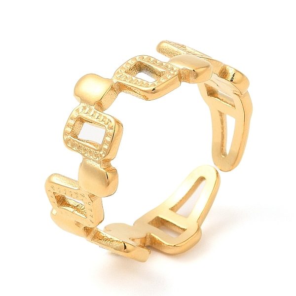 PandaHall 304 Stainless Steel Hollow Open Cuff Rings for Women, Rectangle, Real 18K Gold Plated, Inner Diameter: 17mm 304 Stainless Steel
PandaHall 304 Stainless Steel Hollow Open Cuff Rings for Women, Rectangle, Real 18K Gold Plated, Inner Diameter: 17mm 304 Stainless Steel