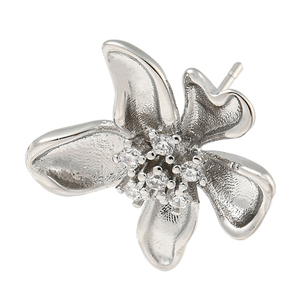 PandaHall Brass Cubic Zirconia Stur Earring Findings, Flower, Platinum, 20x19mm, Hole: 1mm, Pin: 11.5mm Brass+Cubic Zirconia Flower
PandaHall Brass Cubic Zirconia Stur Earring Findings, Flower, Platinum, 20x19mm, Hole: 1mm, Pin: 11.5mm Brass+Cubic Zirconia Flower