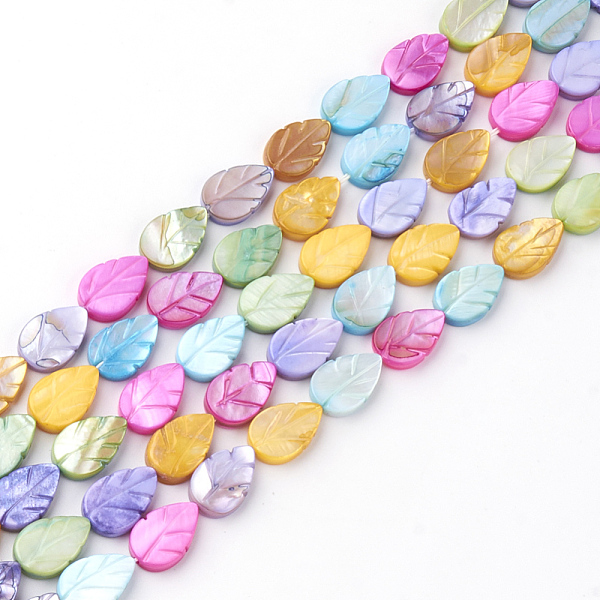 PandaHall Natural Freshwater Shell Beads, Dyed, Leaf, Colorful, 10x7x3mm, Hole: 1mm, about 36pcs/strand, 14.6” Freshwater Shell Leaf
PandaHall Natural Freshwater Shell Beads, Dyed, Leaf, Colorful, 10x7x3mm, Hole: 1mm, about 36pcs/strand, 14.6” Freshwater Shell Leaf