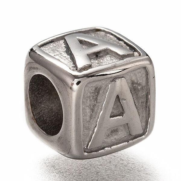 PandaHall 304 Stainless Steel European Beads, Large Hole Beads, Horizontal Hole, Cube with Letter, Stainless Steel Color, Letter.A, 8x8x8mm...
PandaHall 304 Stainless Steel European Beads, Large Hole Beads, Horizontal Hole, Cube with Letter, Stainless Steel Color, Letter.A, 8x8x8mm...