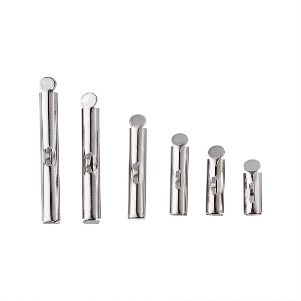 PandaHall Iron Slide On End Clasp Tubes, Slider End Caps, Platinum, 11x7x3cm, 120pcs/box Iron
PandaHall Iron Slide On End Clasp Tubes, Slider End Caps, Platinum, 11x7x3cm, 120pcs/box Iron