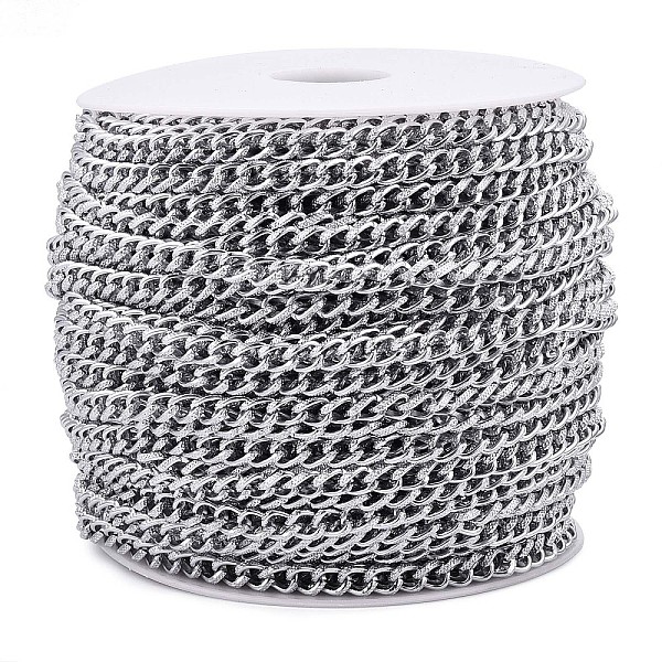 PandaHall Aluminium Textured Curb Chains, Unwelded, with Spool, Silver, 7x5x1.5mm, about 131.23 Feet(40m)/Roll Aluminum
PandaHall Aluminium Textured Curb Chains, Unwelded, with Spool, Silver, 7x5x1.5mm, about 131.23 Feet(40m)/Roll Aluminum