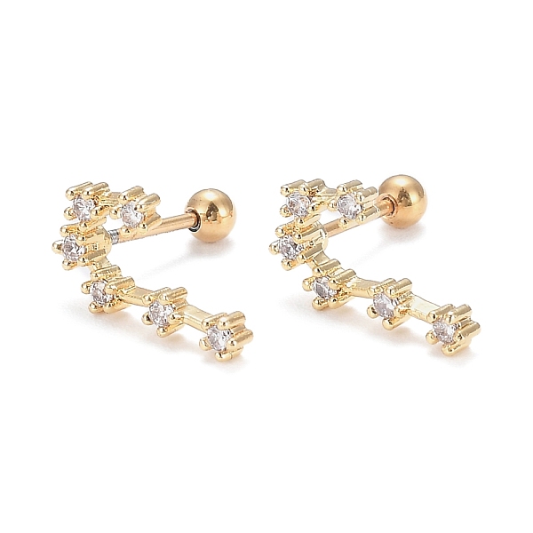 PandaHall Brass Micro Pave Clear Cubic Zirconia Stud Earrings, with 304 Stainless Steel Pin and Ear Nut, Constellation/Zodiac Sign, Golden...
PandaHall Brass Micro Pave Clear Cubic Zirconia Stud Earrings, with 304 Stainless Steel Pin and Ear Nut, Constellation/Zodiac Sign, Golden...