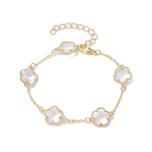 PandaHall Glass Flower Links Bracelet, Brass Cable Chains Jewelry for Women, Golden, 9-3/8 inch(23.8cm) Glass Flower
PandaHall Glass Flower Links Bracelet, Brass Cable Chains Jewelry for Women, Golden, 9-3/8 inch(23.8cm) Glass Flower