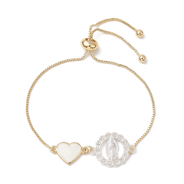 PandaHall Religion Brass Box Chain Slider Bracelets, Heart & Vingin Mary Alloy Link Bracelets for Women, Golden & Silver, 10-1/2 inch...
PandaHall Religion Brass Box Chain Slider Bracelets, Heart & Vingin Mary Alloy Link Bracelets for Women, Golden & Silver, 10-1/2 inch...
