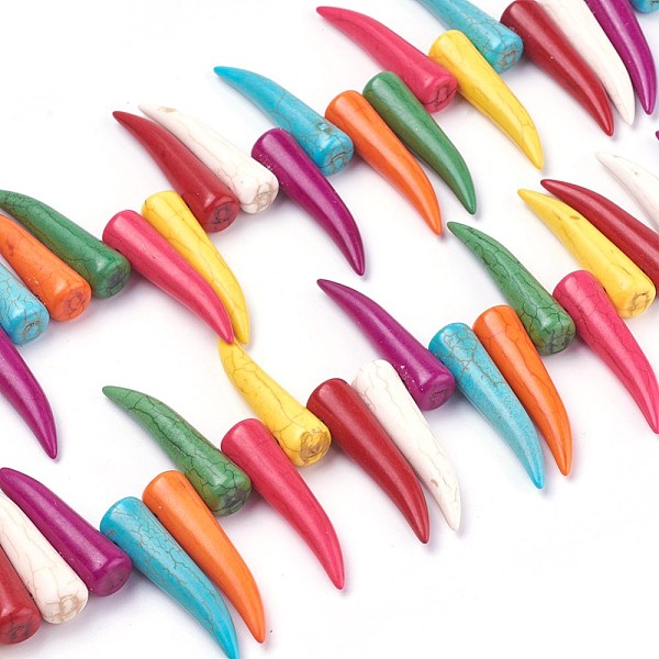 PandaHall Synthetic Turquoise Beads Strands, Dyed, Tusk Shape, 39.5~40x10mm, Hole: 1.8mm, about 42~43pcs/strand, 15.94 inch~16 inch...
PandaHall Synthetic Turquoise Beads Strands, Dyed, Tusk Shape, 39.5~40x10mm, Hole: 1.8mm, about 42~43pcs/strand, 15.94 inch~16 inch...