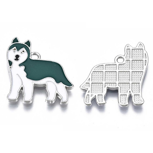 PandaHall Rack Plating Alloy Enamel Dog Pendants, Lead Free & Nickel Free & Cadmium Free, Platinum, Huskie, Dark Green, 25x23x2mm, Hole...
PandaHall Rack Plating Alloy Enamel Dog Pendants, Lead Free & Nickel Free & Cadmium Free, Platinum, Huskie, Dark Green, 25x23x2mm, Hole...