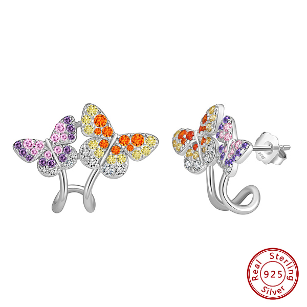 PandaHall 925 Sterling Silver Micro Pave Cubic Zirconia Stud Earrings, Butterfly, Colorful, Real Platinum Plated, 16x20.5mm Sterling Silver...
PandaHall 925 Sterling Silver Micro Pave Cubic Zirconia Stud Earrings, Butterfly, Colorful, Real Platinum Plated, 16x20.5mm Sterling Silver...