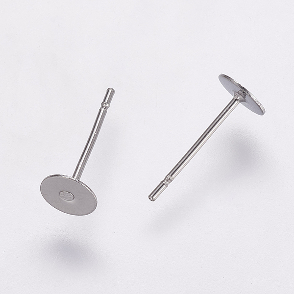 PandaHall 304 Stainless Steel Stud Earring Settings, Flat Pad Earring Post, Flat Round, Stainless Steel Color, Tray: 5mm, 12x5mm, Pin: 0.7mm...
PandaHall 304 Stainless Steel Stud Earring Settings, Flat Pad Earring Post, Flat Round, Stainless Steel Color, Tray: 5mm, 12x5mm, Pin: 0.7mm...