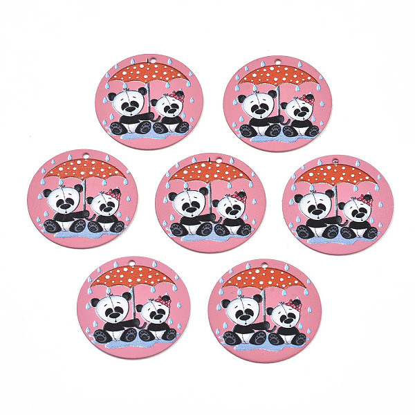 PandaHall Spray Painted Iron Pendants, Rubberized Style, 3D Printed, Panda Blossom Print Pattern, Flat Round, Flamingo, 25.5x0.8mm, Hole..., Pink
PandaHall Spray Painted Iron Pendants, Rubberized Style, 3D Printed, Panda Blossom Print Pattern, Flat Round, Flamingo, 25.5x0.8mm, Hole..., Pink