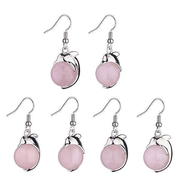 PandaHall Natural Rose Quartz Dolphin Dangle Earrings with Crystal Rhinestone, Platinum Brass Jewelry for Women, 38mm, Pin: 0.6mm Rose...
PandaHall Natural Rose Quartz Dolphin Dangle Earrings with Crystal Rhinestone, Platinum Brass Jewelry for Women, 38mm, Pin: 0.6mm Rose...