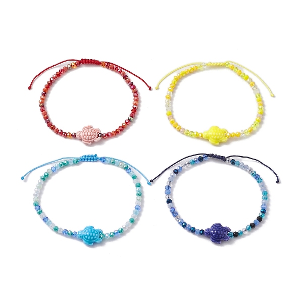 PandaHall 4Pcs 4 Colors Porcelain Braided Bead Anklets, with Glass Beads, Tortoise, Mixed Color, Inner Diameter: 2-3/4~4-3/8 inch(7~11cm)..., Multicolor
PandaHall 4Pcs 4 Colors Porcelain Braided Bead Anklets, with Glass Beads, Tortoise, Mixed Color, Inner Diameter: 2-3/4~4-3/8 inch(7~11cm)..., Multicolor
