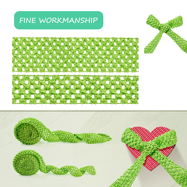 PandaHall 2 Rolls 2 Sizes Polyester Elastic Ribbon, for Hair Band Making, Lawn Green, 1roll/style Elastic Fibre Flat
PandaHall 2 Rolls 2 Sizes Polyester Elastic Ribbon, for Hair Band Making, Lawn Green, 1roll/style Elastic Fibre Flat