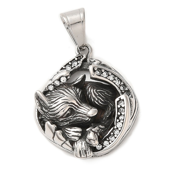 PandaHall 316L Stainless Steel Tibetan Style Rhinestone Pendants, Wolf, 35.5x28x8mm, Hole: 9x7mm Stainless Steel+Rhinestone Wolf Clear
PandaHall 316L Stainless Steel Tibetan Style Rhinestone Pendants, Wolf, 35.5x28x8mm, Hole: 9x7mm Stainless Steel+Rhinestone Wolf Clear
