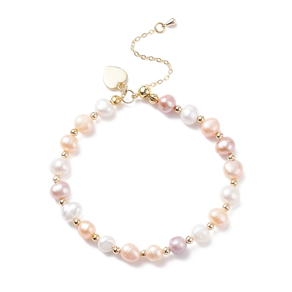 PandaHall Natural Pearl Beaded Bracelet with Brass Heart Charm for Women, Pearl Pink, Inner Diameter: 2-1/4~2-5/8 inch(5.6~6.7cm) Pearl
PandaHall Natural Pearl Beaded Bracelet with Brass Heart Charm for Women, Pearl Pink, Inner Diameter: 2-1/4~2-5/8 inch(5.6~6.7cm) Pearl