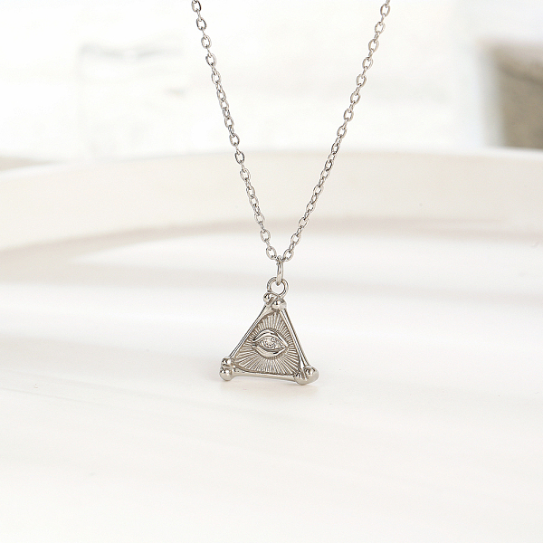 PandaHall Elegant Stainless Steel Triangle Pendant Necklace for Women's Daily Wear Stainless Steel
PandaHall Elegant Stainless Steel Triangle Pendant Necklace for Women's Daily Wear Stainless Steel