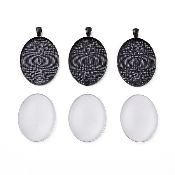 PandaHall DIY Pendant Making, with Electrophoresis Alloy Big Pendant Cabochon Settings and Transparent Glass Cabochons, Oval, Black...
PandaHall DIY Pendant Making, with Electrophoresis Alloy Big Pendant Cabochon Settings and Transparent Glass Cabochons, Oval, Black...