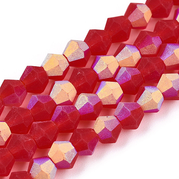 PandaHall Imitate Austrian Crystal Bicone Frosted Glass Beads Strands, Grade AA, Faceted, Crimson, 4x4mm, Hole: 1mm, about 82~85pcs/strand..., Pink
PandaHall Imitate Austrian Crystal Bicone Frosted Glass Beads Strands, Grade AA, Faceted, Crimson, 4x4mm, Hole: 1mm, about 82~85pcs/strand..., Pink