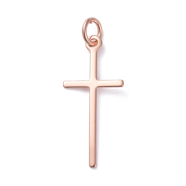 PandaHall Brass Pendants, Long-Lasting Plated, Cross, Real Rose Gold Plated, 23x10.5x0.6mm, Hole: 3.2mm Brass Cross
PandaHall Brass Pendants, Long-Lasting Plated, Cross, Real Rose Gold Plated, 23x10.5x0.6mm, Hole: 3.2mm Brass Cross