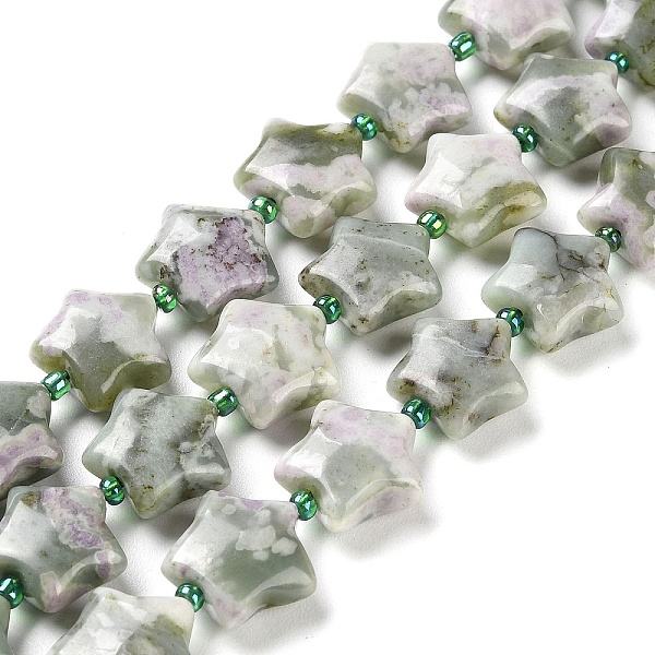 PandaHall Natural Peace Jade Beads Strands, with Seed Beads, Puffed Star, 14~15.5x15~16x6.5~7mm, Hole: 1mm, about 24~25pcs/strand...
PandaHall Natural Peace Jade Beads Strands, with Seed Beads, Puffed Star, 14~15.5x15~16x6.5~7mm, Hole: 1mm, about 24~25pcs/strand...