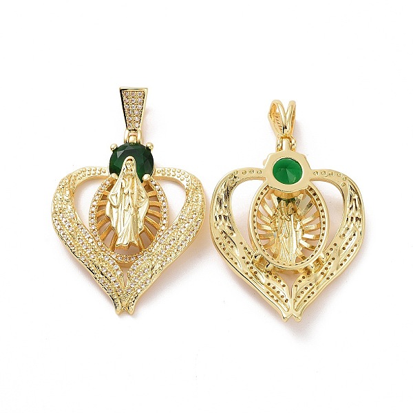 PandaHall Brass Micro Pave Cubic Zirconia Pendants, Heart with Religion Virgin Mary Charms, Golden, Green, 43x34x8mm, Hole: 4x8mm...
PandaHall Brass Micro Pave Cubic Zirconia Pendants, Heart with Religion Virgin Mary Charms, Golden, Green, 43x34x8mm, Hole: 4x8mm...