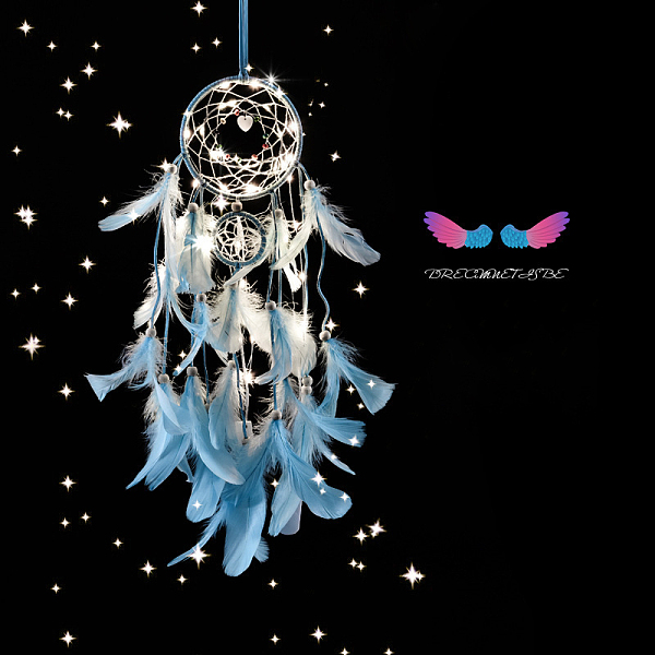 PandaHall Indian Style Cotton Rope Woven Net/Web with Feather Pendant Decoration, with Colorful Beads and Shell, without Lamp, Light Sky...
PandaHall Indian Style Cotton Rope Woven Net/Web with Feather Pendant Decoration, with Colorful Beads and Shell, without Lamp, Light Sky...
