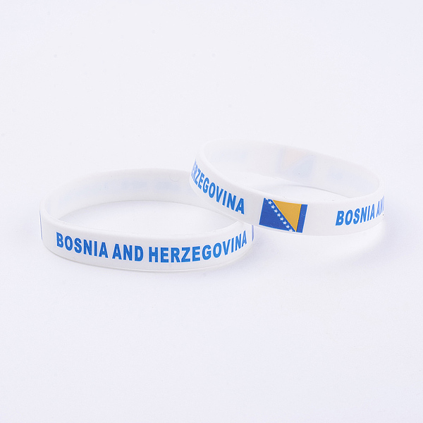 PandaHall Silicone Bracelets Wristband Souvenir, with Flag Pattern, Bosnia and Herzegovina, White, 2-3/8 inch(61mm), 12mm Silicone White
PandaHall Silicone Bracelets Wristband Souvenir, with Flag Pattern, Bosnia and Herzegovina, White, 2-3/8 inch(61mm), 12mm Silicone White