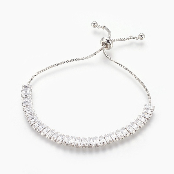 PandaHall Brass Cubic Zirconia Bolo Tennis Bracelets, Slider Bracelets, Rectangle, Clear, Platinum, 1-1/8 inch~3 inch(3.1~7.5cm) Cubic...
PandaHall Brass Cubic Zirconia Bolo Tennis Bracelets, Slider Bracelets, Rectangle, Clear, Platinum, 1-1/8 inch~3 inch(3.1~7.5cm) Cubic...