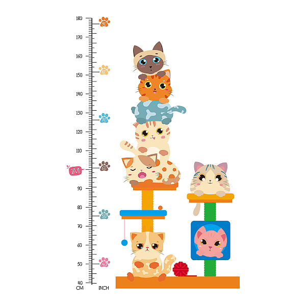 PandaHall PVC Height Growth Chart Wall Sticker, Cat Animal with 40 to 180 cm Measurement, for Kid Room Bedroom Wallpaper Decoration, Bisque..., Orange
PandaHall PVC Height Growth Chart Wall Sticker, Cat Animal with 40 to 180 cm Measurement, for Kid Room Bedroom Wallpaper Decoration, Bisque..., Orange